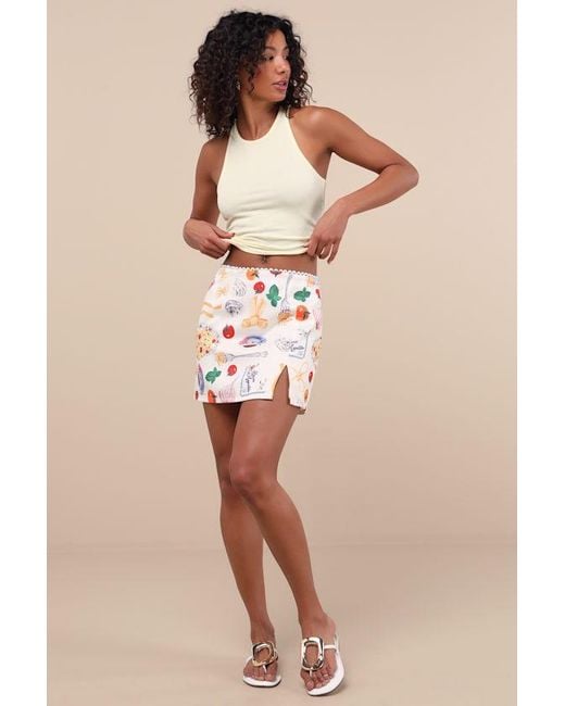 Lulus Black Adelma Multi Print Mini Skirt