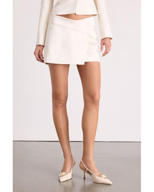 Lulus White Harris Satin Low-Rise Mini Skirt