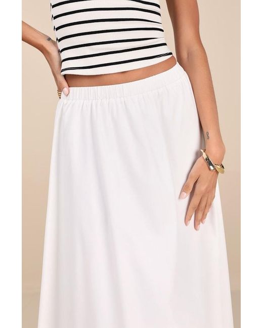 Lulus Natural Varinia Poplin A-Line Maxi Skirt