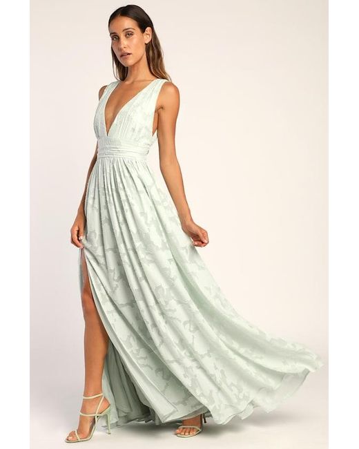 Lulus White Sweet Sophistication Burnout Floral Maxi Dress