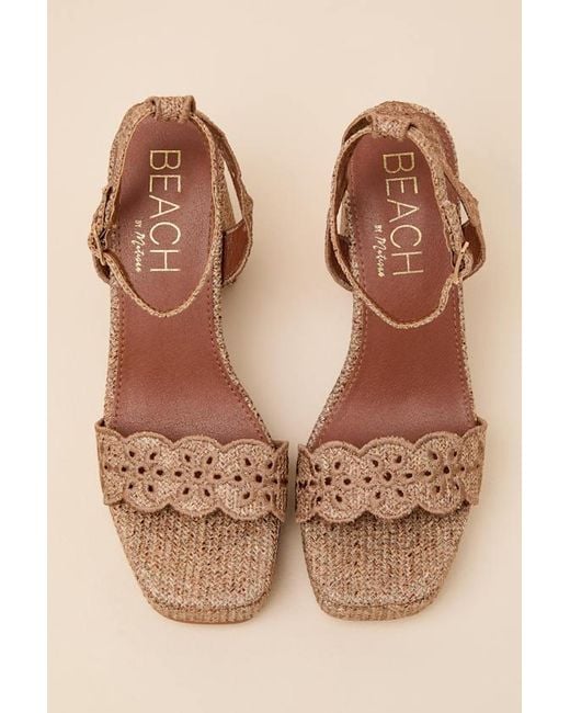 Matisse Natural Maiden Raffia Platform Ankle Strap Sandals