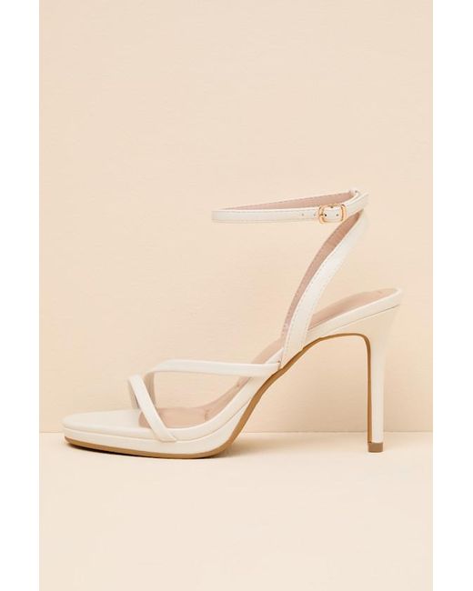 Lulus Pink Carmine Platform Ankle Strap High Heel Sandals