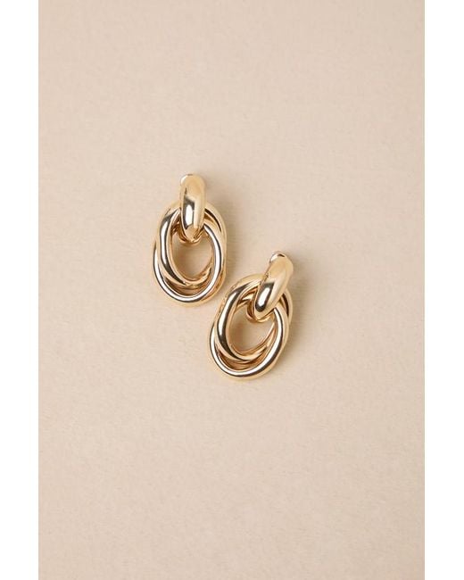 Lulus Natural Luxe Desire Interlocking Hoop Earrings