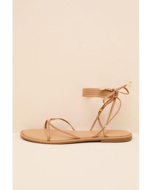 Lulus Natural Emory Lace-Up Sandals