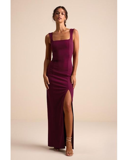 Lulus Red Inspiring Allure Square Neck Column Maxi Dress