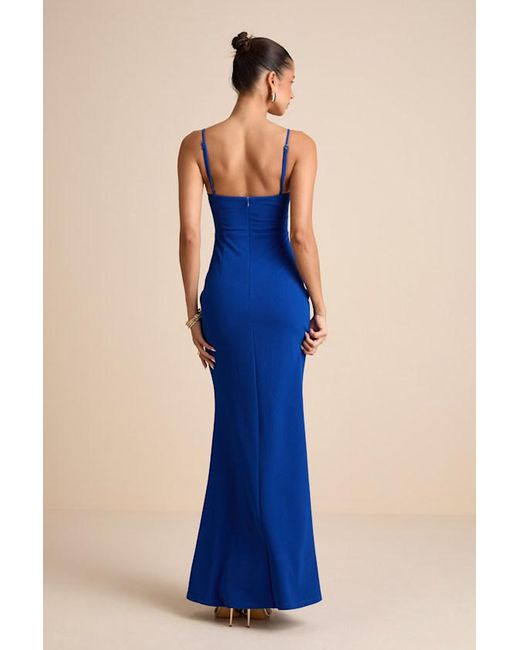 Lulus Blue Imre Sleeveless Mermaid Maxi Dress
