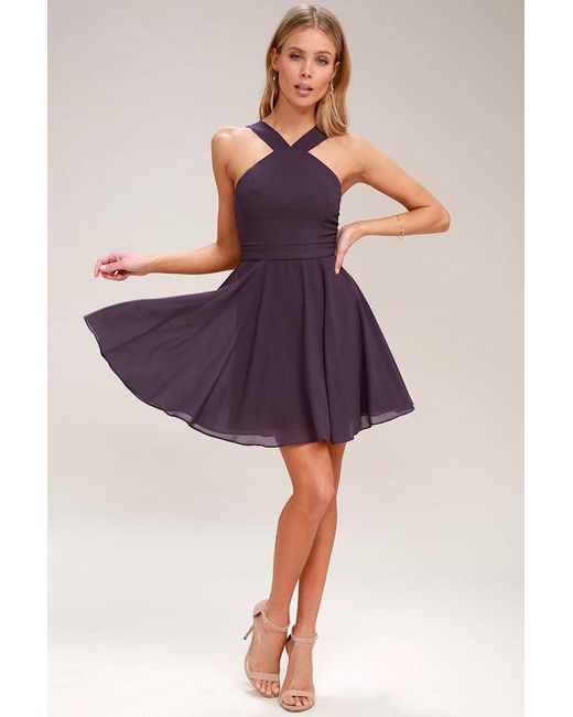 Lulus Purple Forevermore Skater Dress