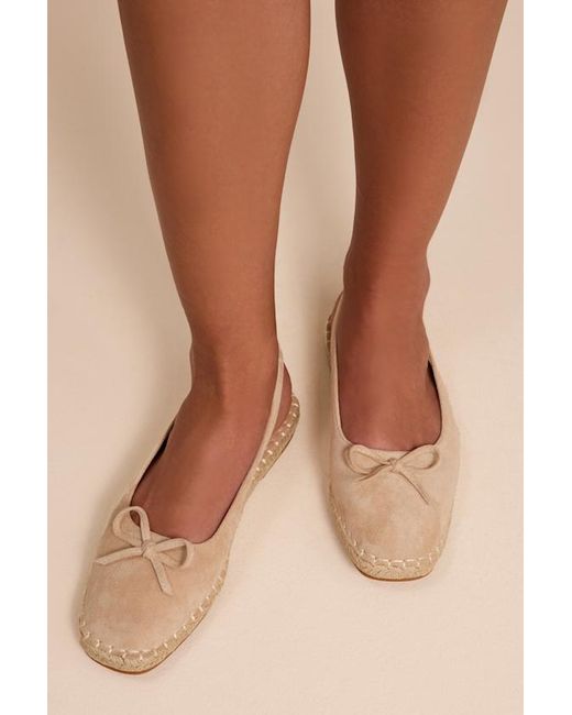 Lulus Natural Risa Suede Slingback Flatform Espadrilles