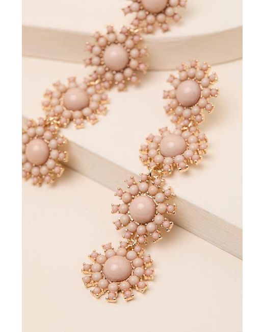 Lulus Brown Shilha Blush Beaded Drop Earrings