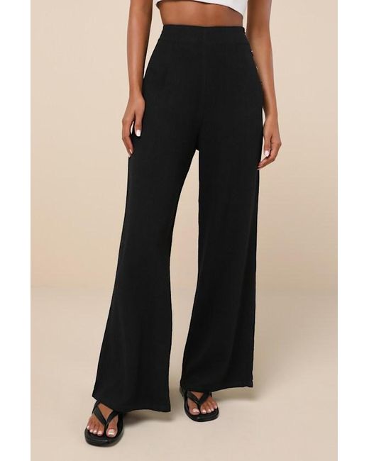 Lulus Natural Noteworthy Wide-Leg Pants
