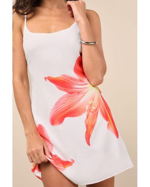 Lulus Pink Dulcea Floral Sleeveless Mini Dress