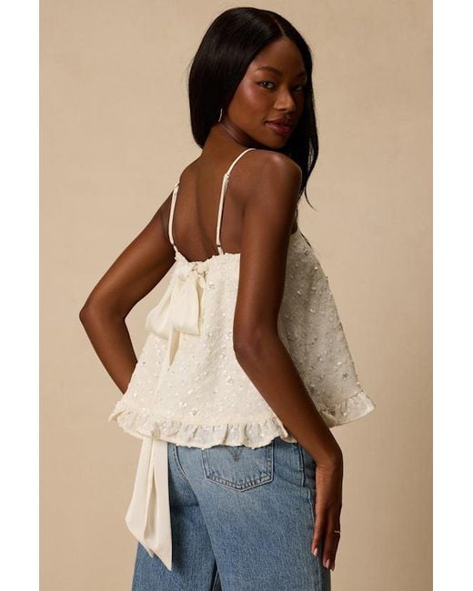 Lulus Natural Junya Sequin Bow Cami Top