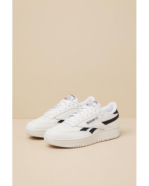 Reebok Gray Club C Double Revenge Chalk And Core Leather Sneakers