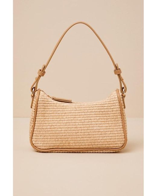 Lulus Yellow Tailani Raffia Shoulder Bag