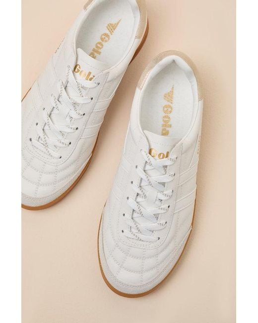 Gola Natural Stadia And Leather Lace-Up Sneakers