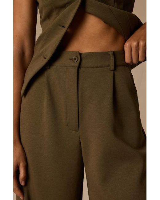 Lulus Natural Greta High-Rise Wide-Leg Trousers