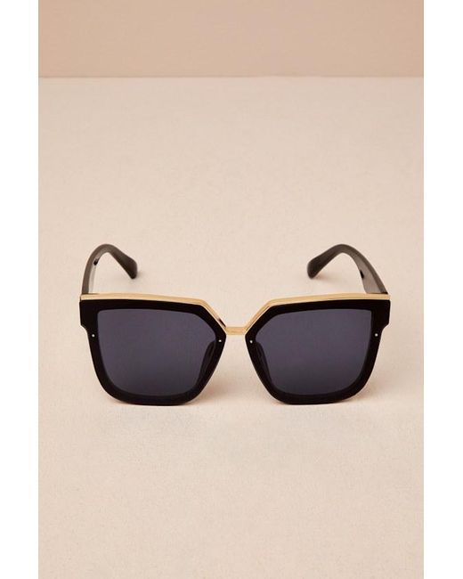Lulus Black Main Frame Rimless Sunglasses