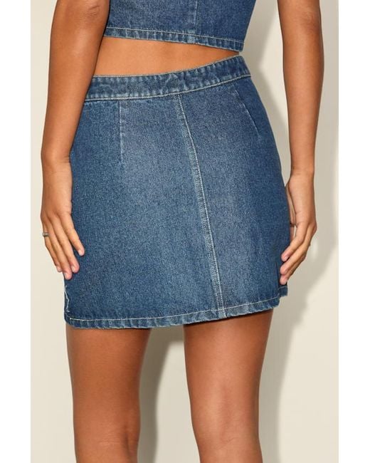 Lulus Blue Dayton Medium Wash Denim Mini Skirt
