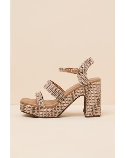 Matisse Natural Alessia Raffia Platform High Heel Sandals