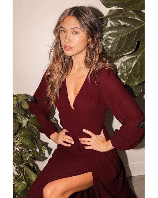 Lulus Brown Love You So Long Sleeve Maxi Dress