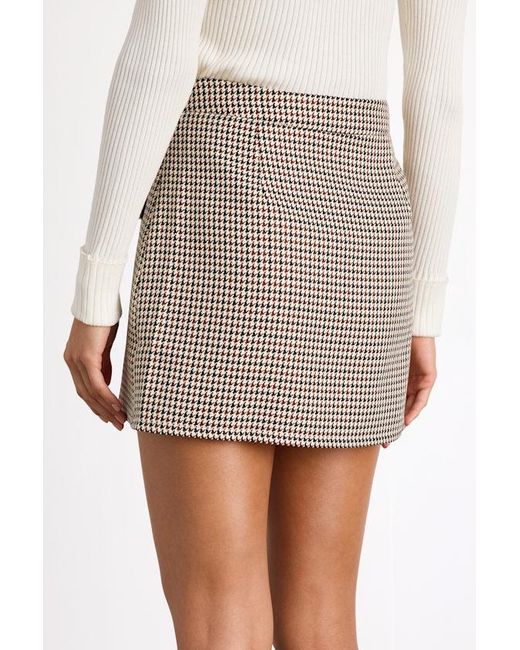 Lulus Red Andy Houndstooth High-Rise Mini Skirt