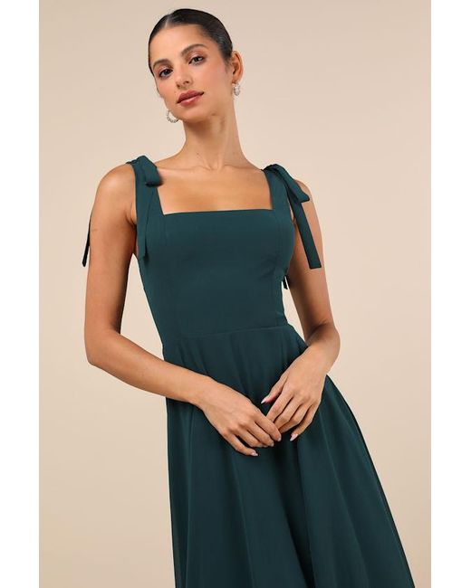 Lulus Blue Love Me Forever Square Neck Maxi Dress