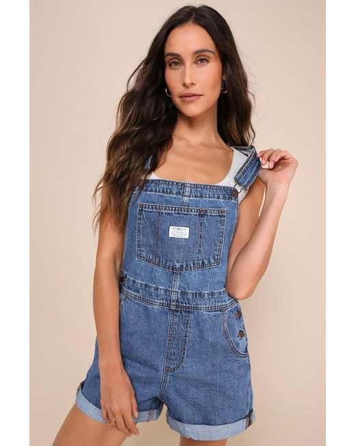 Levi's Blue Vintage Shortall Medium Wash Denim Overalls