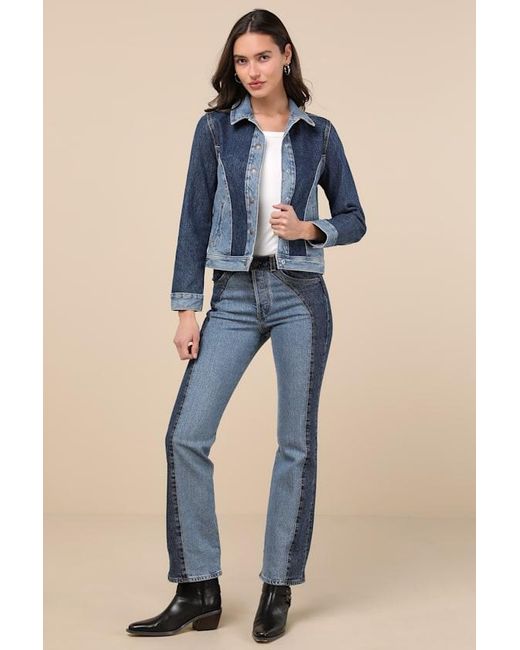 Levi's Blue Original Medium And Dark Wash Denim Trucker Jacket