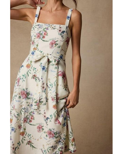 Lulus Natural Sunny Posture Floral Sleeveless Midi Dress