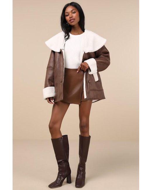 The Frolic White Paris And Oversized Shearling Jacket