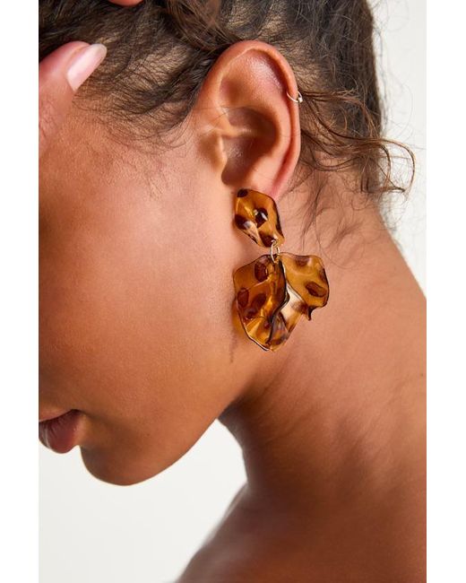 Lulus Brown Mallory Tortoiseshell Statement Earrings