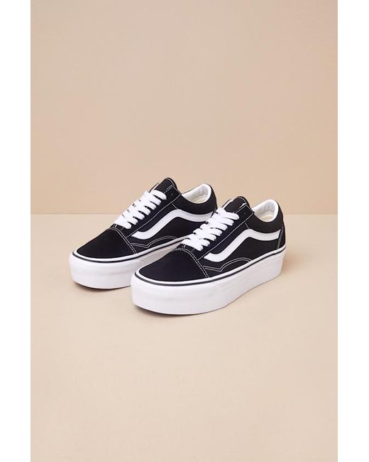 Vans Black Old Skool Suede Stackform Lace-Up Sneakers