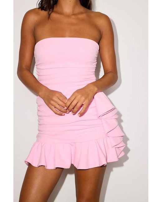 Lulus Pink Jalena Ruffled Bodycon Mini Dress