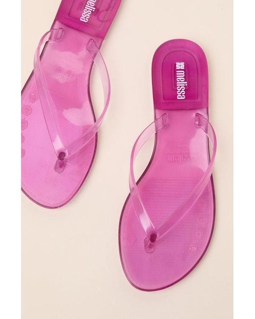 Melissa Pink Harmonic Clear Jelly Flip Flops