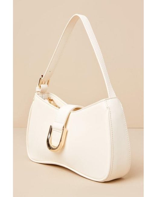 Lulus Natural Oh-So Chic Bone Buckle Shoulder Bag