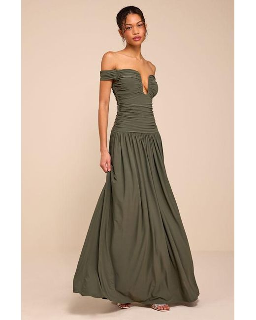 Lulus Green Aniya Jersey Knit Drop Maxi Dress