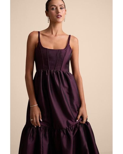 chinese dress ladies Long Ruffled A-Line Prom Dress with Lace-Up Corset Dark Emerald / 6