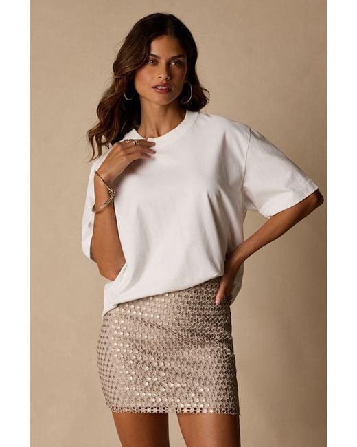 Lulus Brown Jeanie Sequin High-Rise Mini Skirt