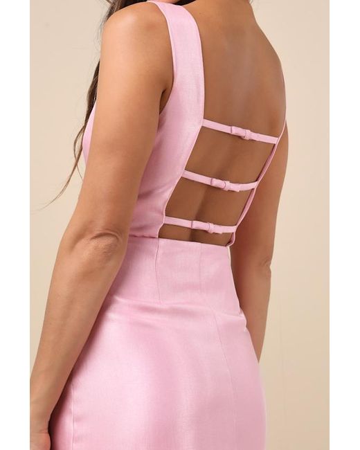 Lulus Pink Sophisticated Selection Sleeveless Backless Mini Dress