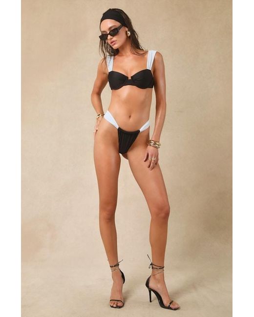 Dippin' Daisy's Black Slay And Cinched Cheeky Bikini Bottoms