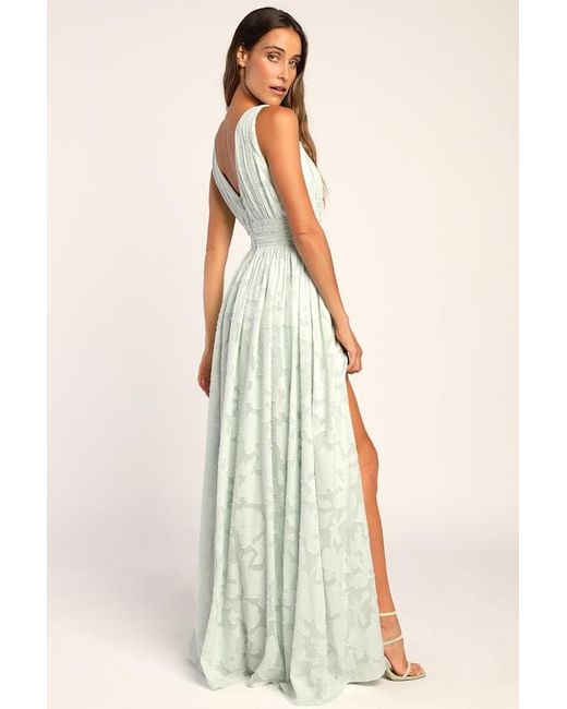 Lulus White Sweet Sophistication Burnout Floral Maxi Dress