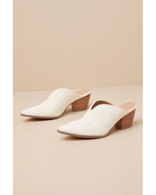 Matisse Natural Colt Western Pointed-Toe Mules