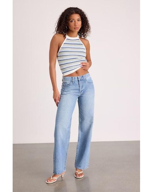 Just Black Blue Everyday Coolness Light Wash High-Rise Straight-Leg Jeans