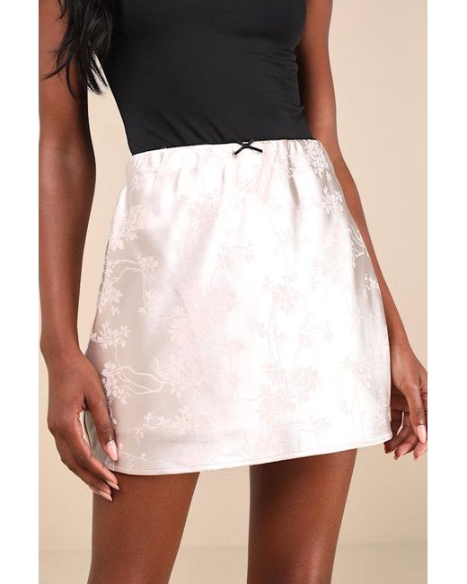 Lulus Multicolor Darling Moves Satin Jacquard Mini Skirt