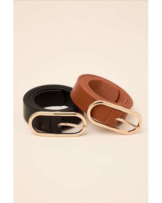 Lulus Brown Buena Vista And Two-Piece Belt Set