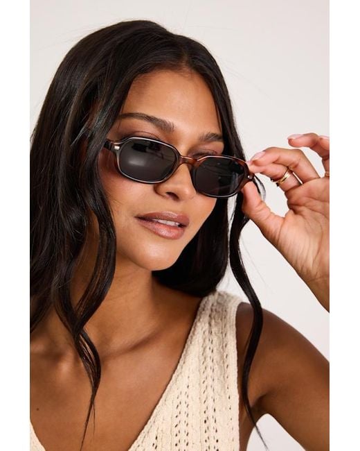 Lulus Black Tulsa Tortoiseshell Small Sunglasses