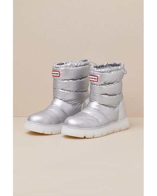 Hunter Metallic Maribel Waterproof Insulated Puffer Mid-Calf Boots