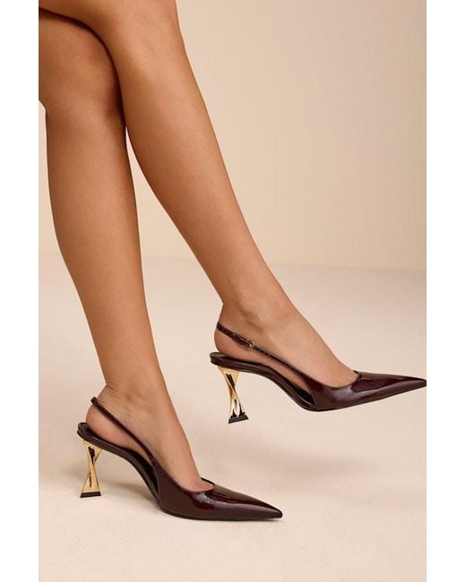 SCHUTZ SHOES Natural Elisha Maplewood Pointed-Toe Slingback Pumps