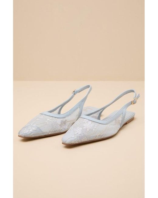 Lulus Natural Cepheus Baby Mesh Embroidered Slingback Flats