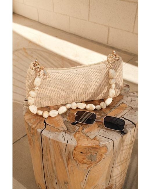Billini Natural Jamie Bone Raffia Shoulder Bag